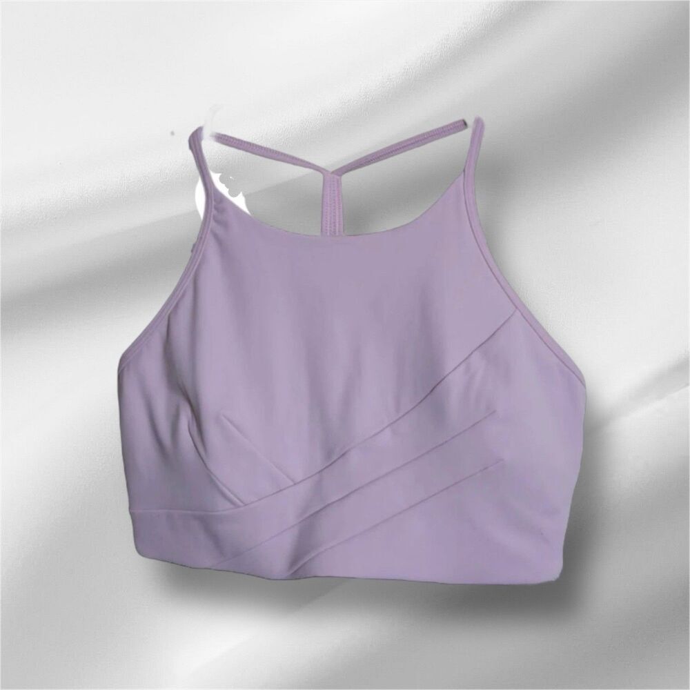 Lululemon Flow Y Wrap Front Bra Size 8 High Neck PKPI Pink Nulu New w/tag